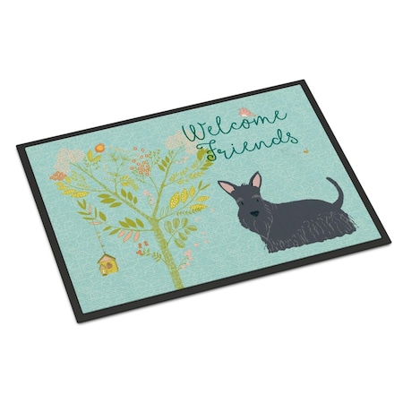 Carolines Treasures Welcome Friends Scottish Terrier Indoor or Outdoor Mat, 18 x 27 in. BB7616MAT